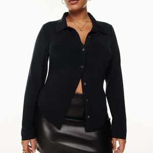 Wilfred Black Pose Cropped Button-Down Shirt